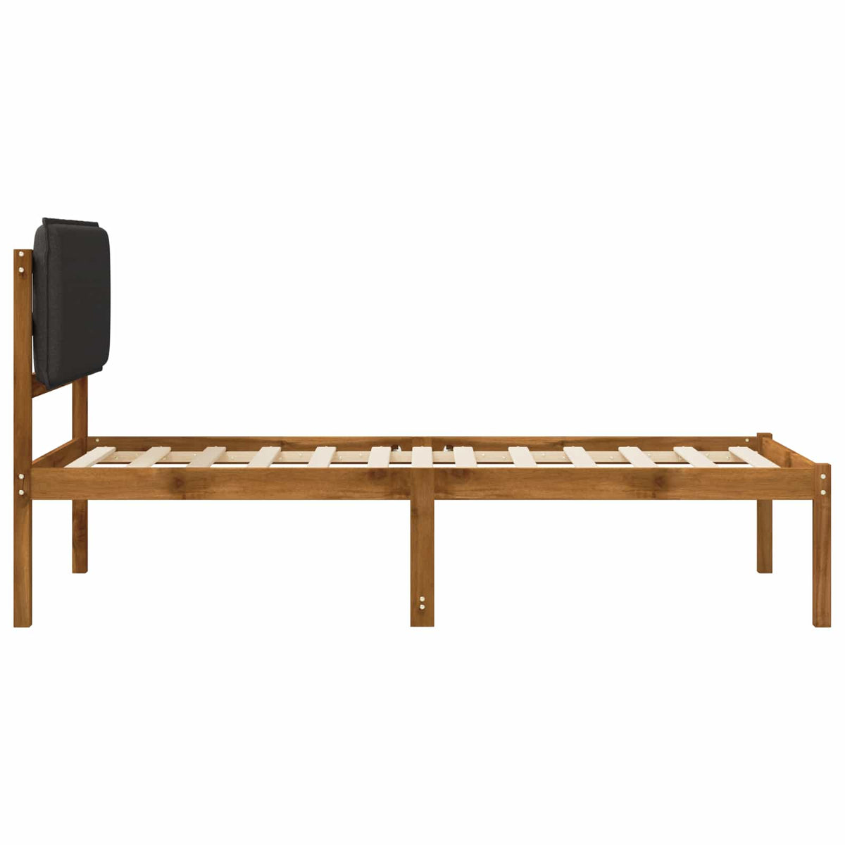 vidaXL Bed Frame with Upholstered Headboard Natural and Dark Grey