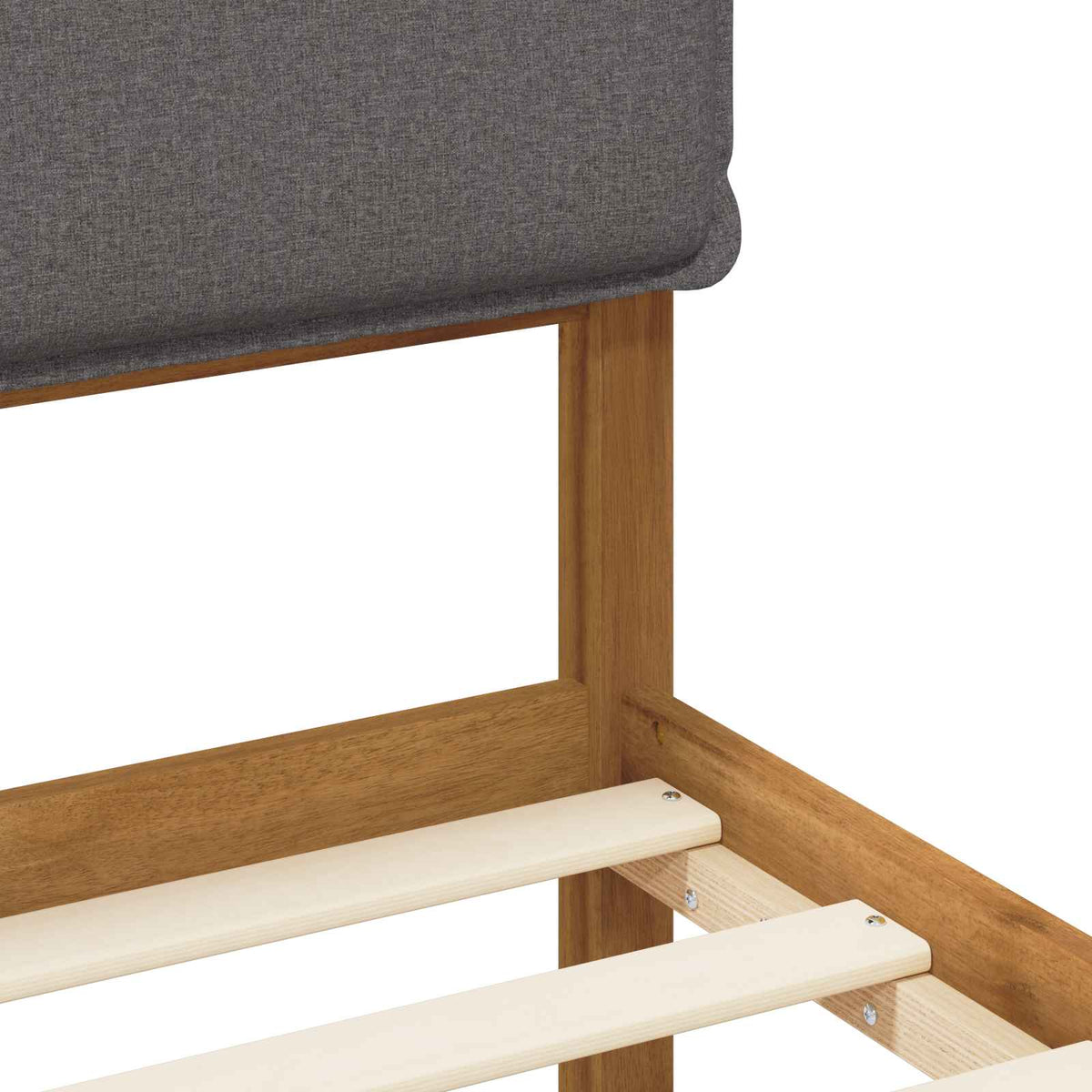 vidaXL Bed Frame with Upholstered Headboard Natural and Light Grey
