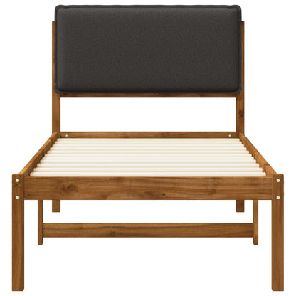 vidaXL Bed Frame with Upholstered Headboard Natural and Dark Grey