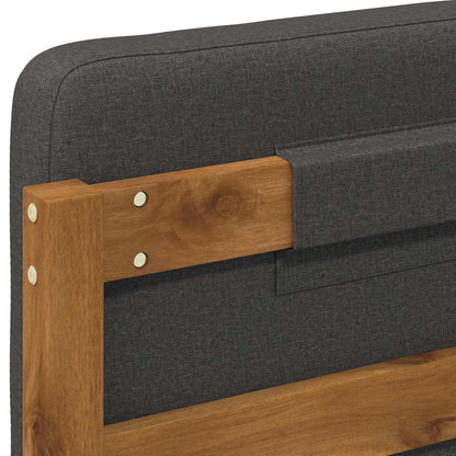 vidaXL Bed Frame with Upholstered Headboard Natural and Dark Grey