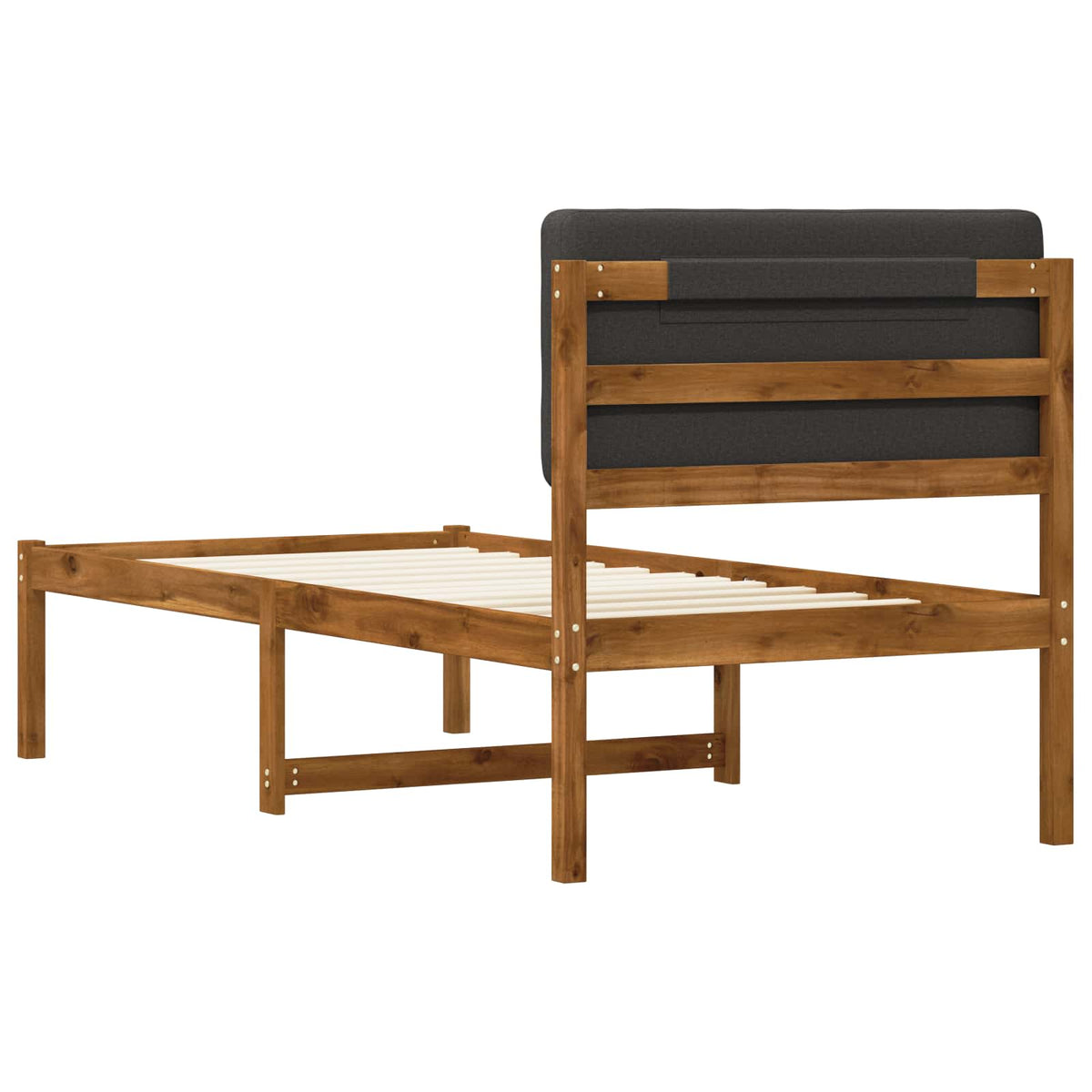 vidaXL Bed Frame with Upholstered Headboard Natural and Dark Grey