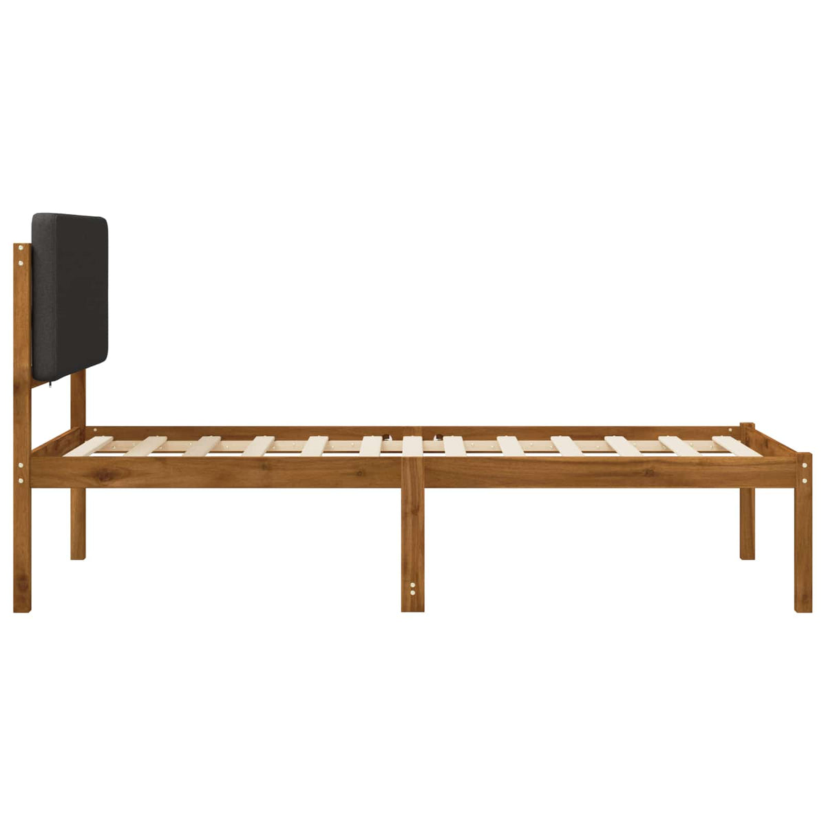 vidaXL Bed Frame with Upholstered Headboard Natural and Dark Grey