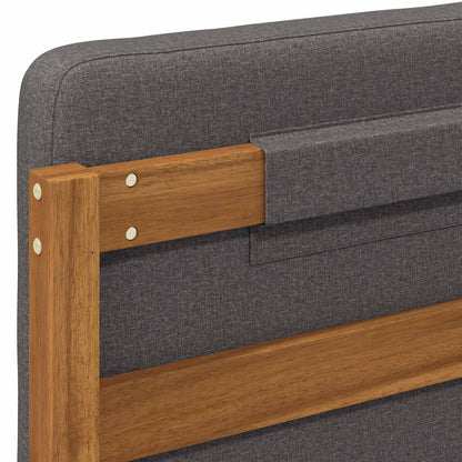 vidaXL Bed Frame with Upholstered Headboard Natural and Light Grey