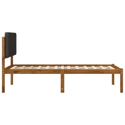 vidaXL Bed Frame with Upholstered Headboard Natural and Dark Grey