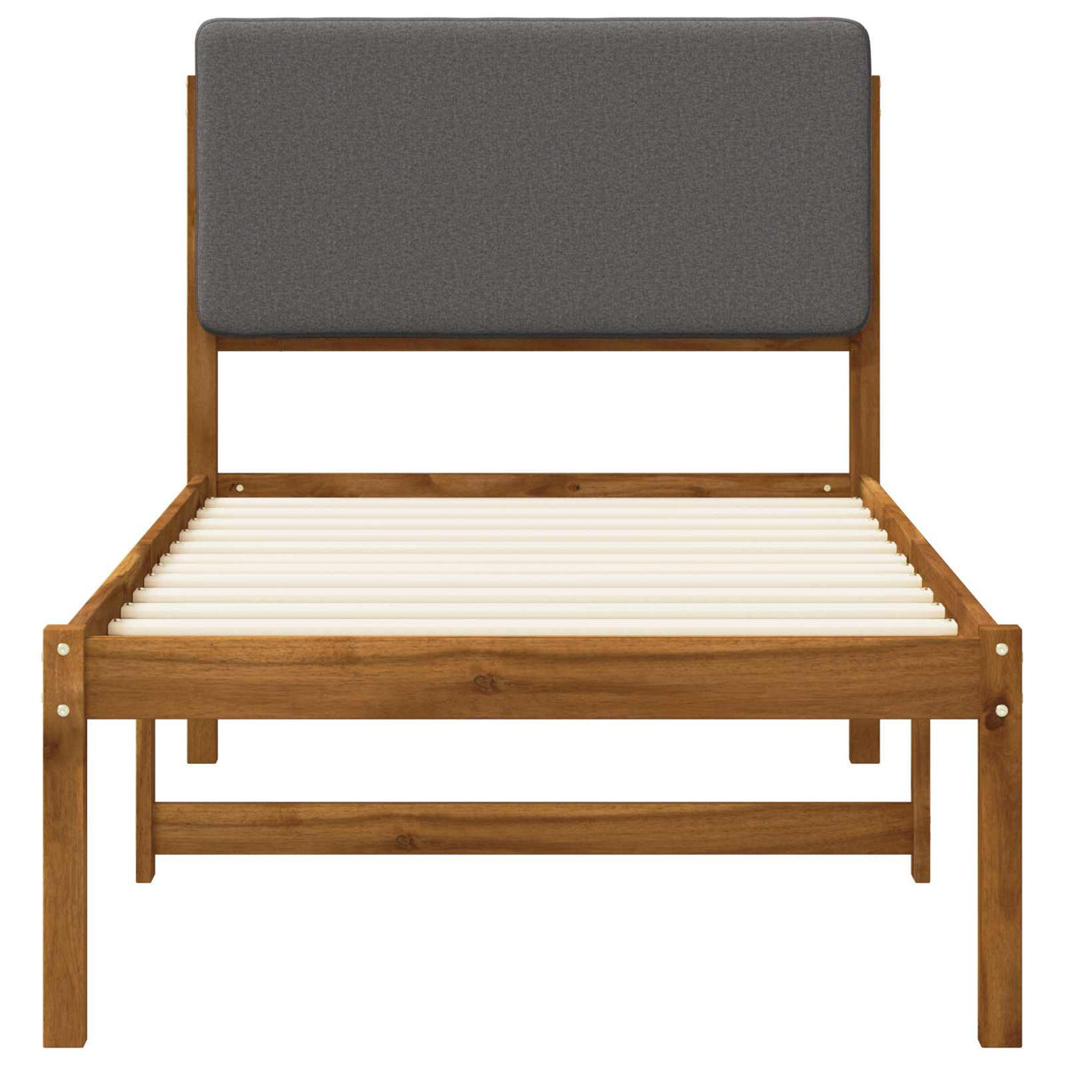 vidaXL Bed Frame with Upholstered Headboard Natural and Light Grey