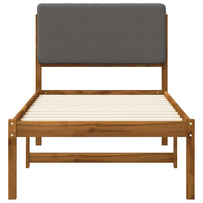 vidaXL Bed Frame with Upholstered Headboard Natural and Light Grey