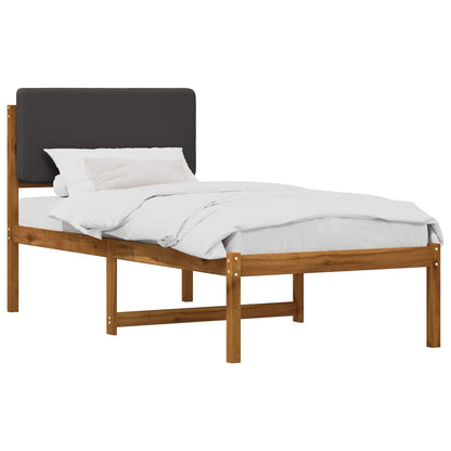vidaXL Bed Frame with Upholstered Headboard Natural and Dark Grey