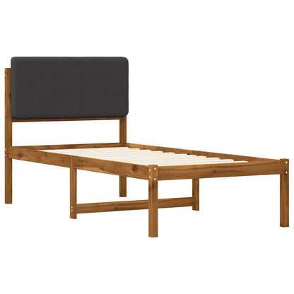 vidaXL Bed Frame with Upholstered Headboard Natural and Dark Grey