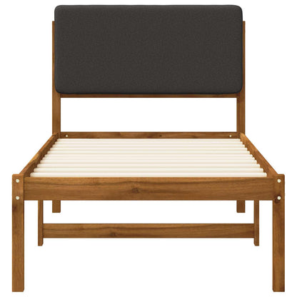 vidaXL Bed Frame with Upholstered Headboard Natural and Dark Grey