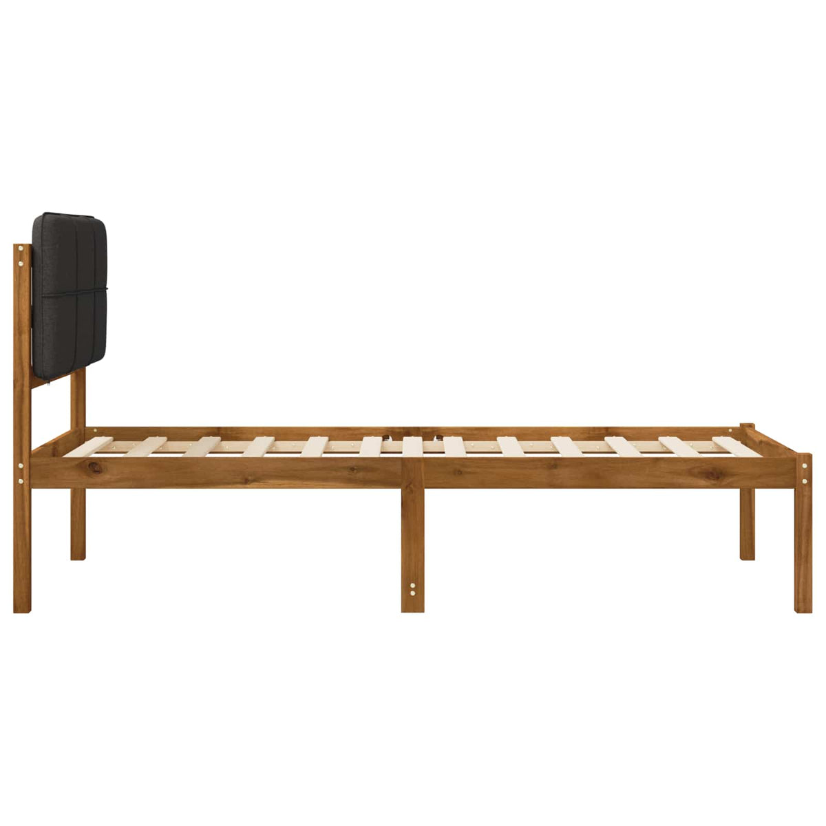 vidaXL Bed Frame with Upholstered Headboard Natural and Dark Grey