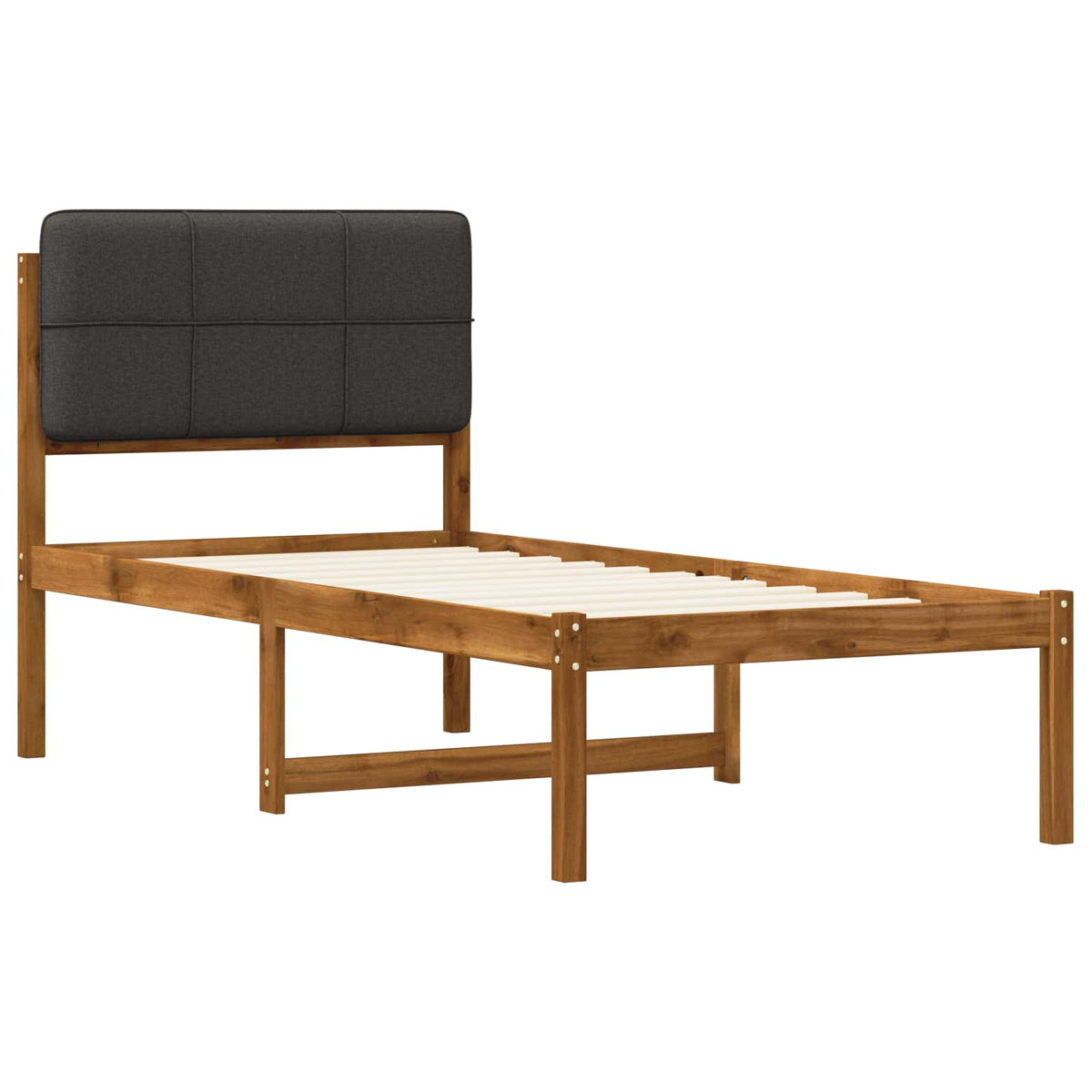vidaXL Bed Frame with Upholstered Headboard Natural and Dark Grey