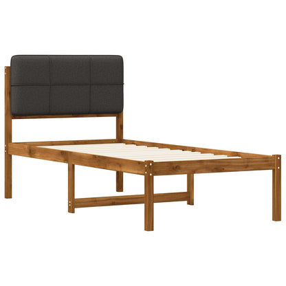 vidaXL Bed Frame with Upholstered Headboard Natural and Dark Grey