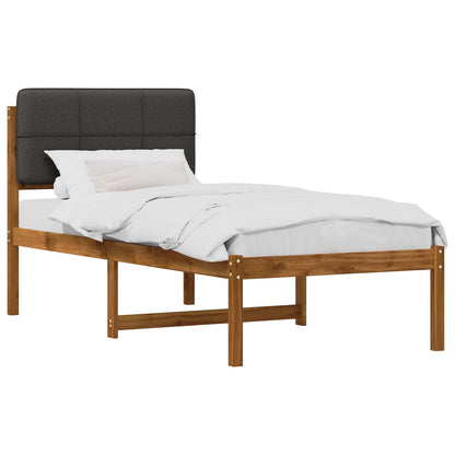 vidaXL Bed Frame with Upholstered Headboard Natural and Dark Grey