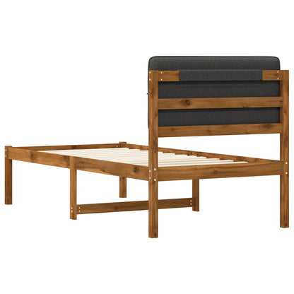 vidaXL Bed Frame with Upholstered Headboard Natural and Dark Grey