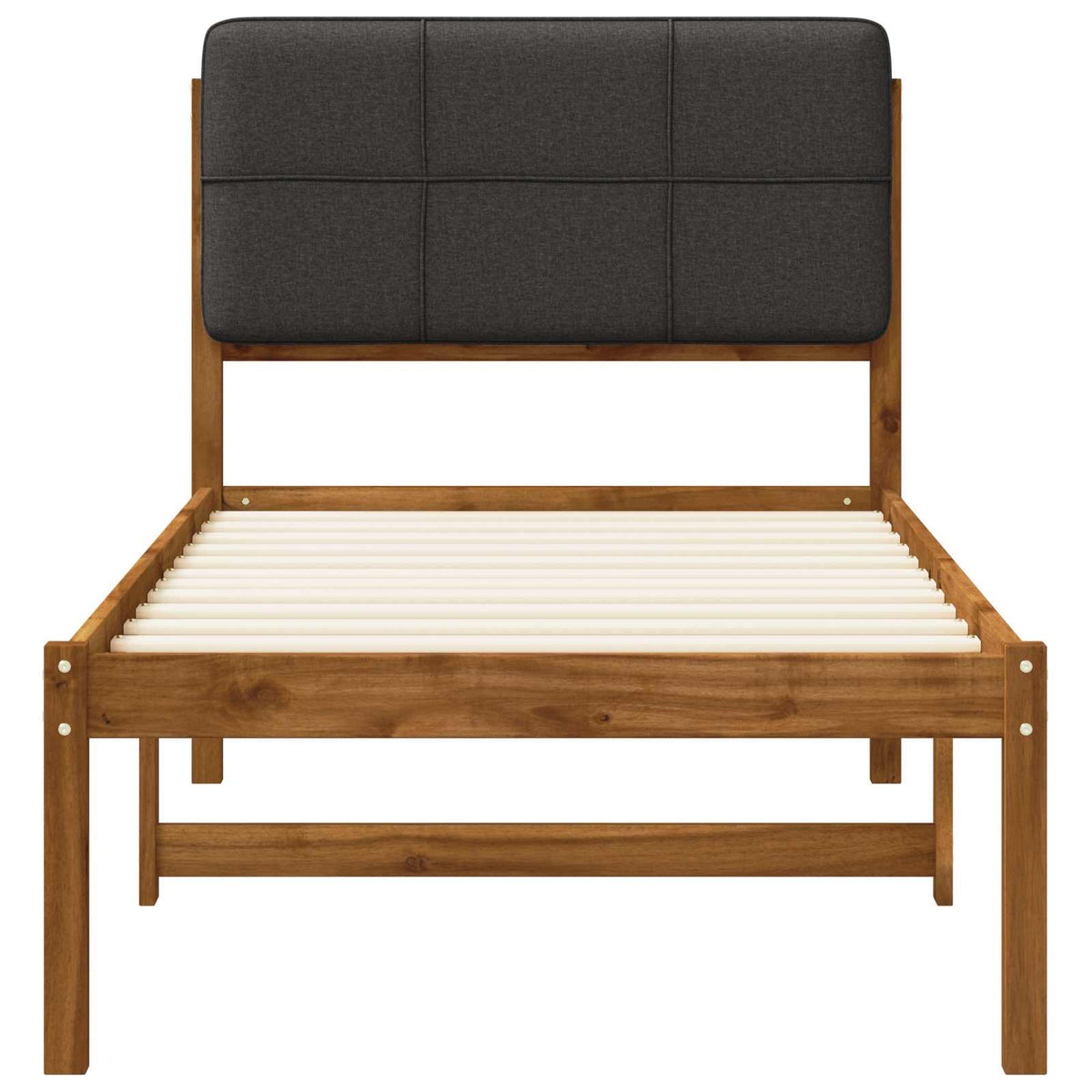 vidaXL Bed Frame with Upholstered Headboard Natural and Dark Grey