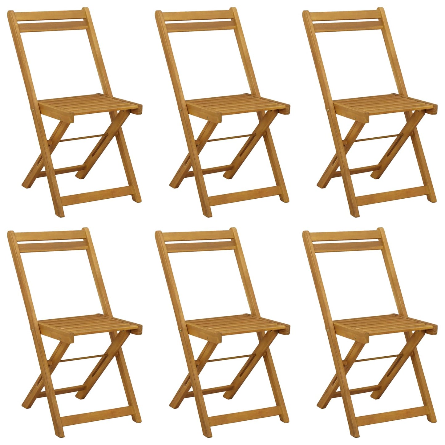vidaXL Folding Garden Chairs Folding 6 pcs Natural 40 x 53 x 80 cm