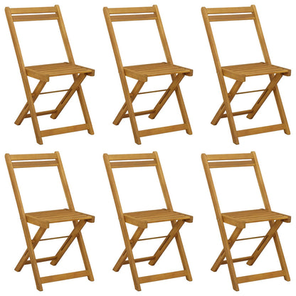 vidaXL Folding Garden Chairs Folding 6 pcs Natural 40 x 53 x 80 cm