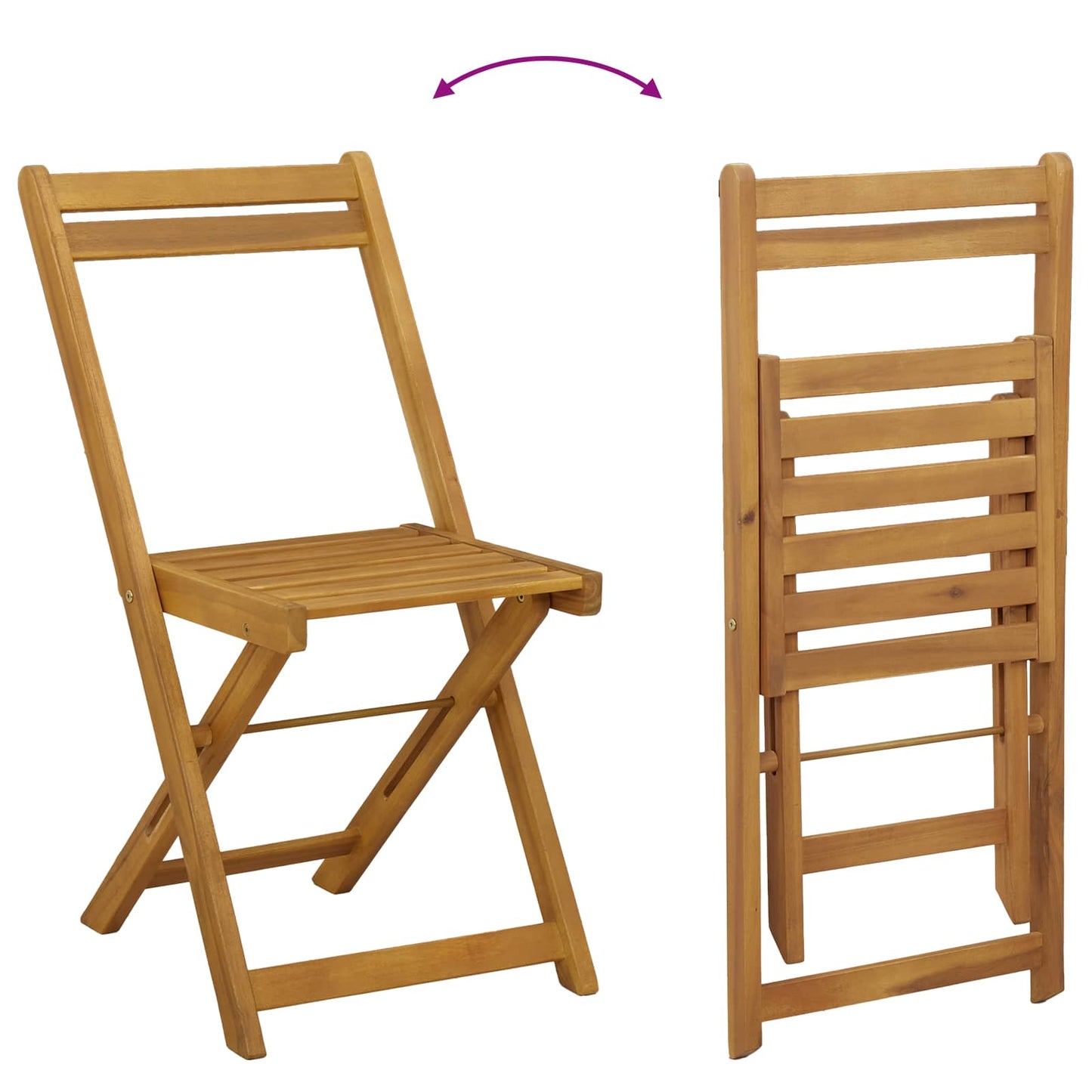 vidaXL Folding Garden Chairs Folding 6 pcs Natural 40 x 53 x 80 cm