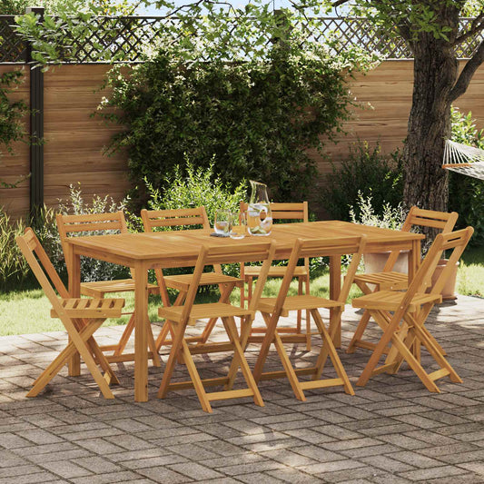 vidaXL Outdoor Bistro Chairs 8 pcs Natural Solid Acacia Wood
