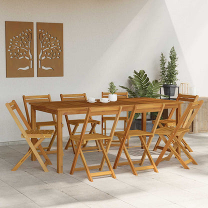 vidaXL Outdoor Bistro Chairs Folding 8 pcs Natural 40 x 53 x 80 cm