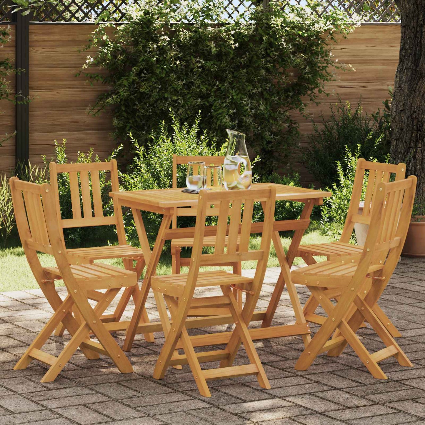 vidaXL Garden Chair 6 pcs Natural Solid Acacia Wood