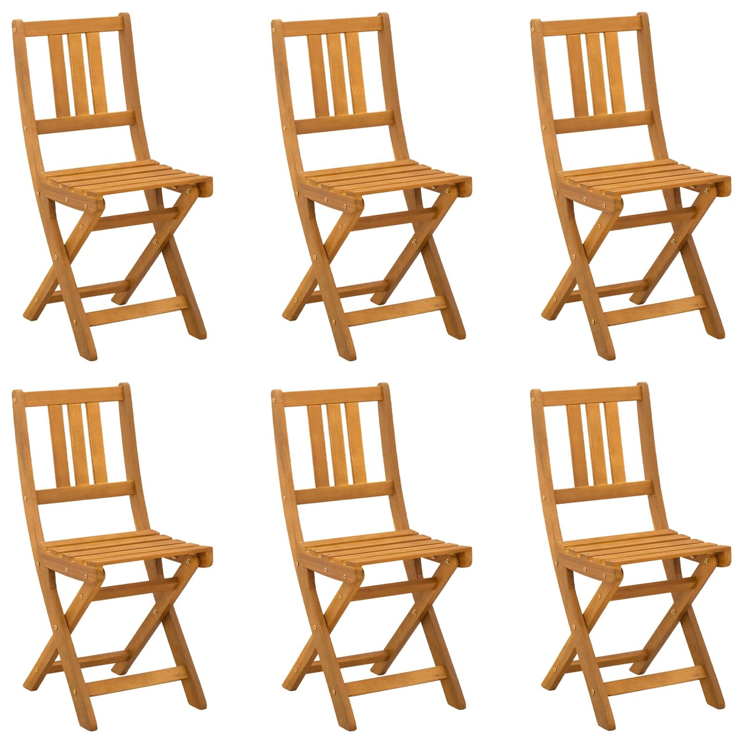vidaXL Garden Chair 6 pcs Natural Solid Acacia Wood