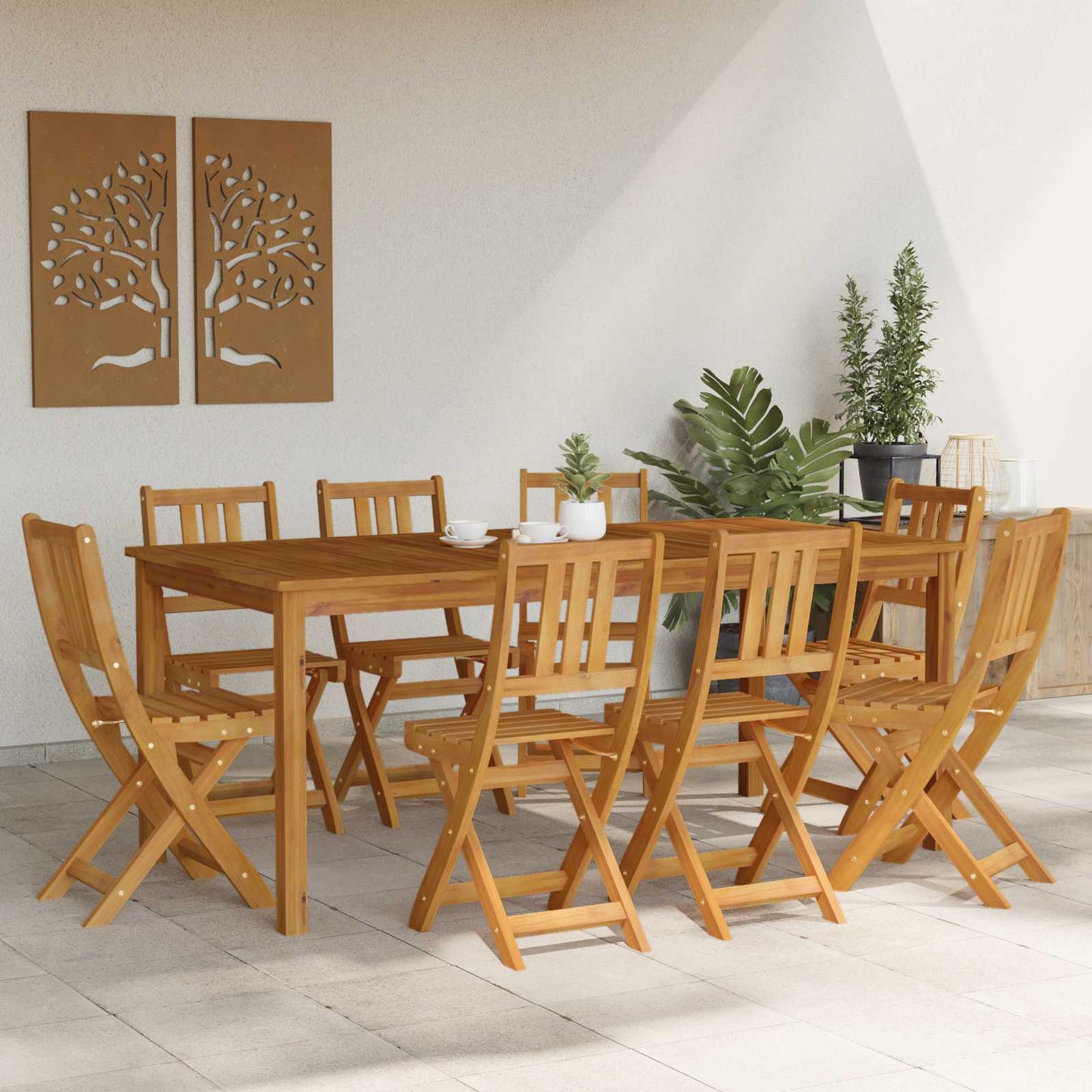 vidaXL Garden Chair 8 pcs Natural 40 x 42 x 85 cm Solid Acacia Wood