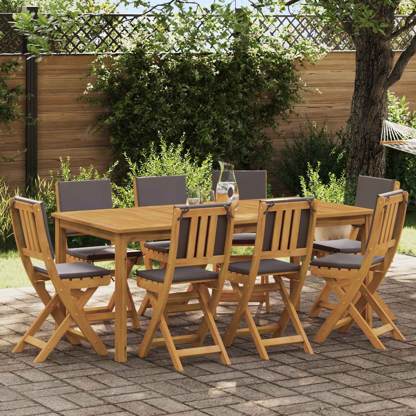 vidaXL Garden Chair 8 pcs Dark Grey 38 x 46 x 85 cm Solid Acacia Wood