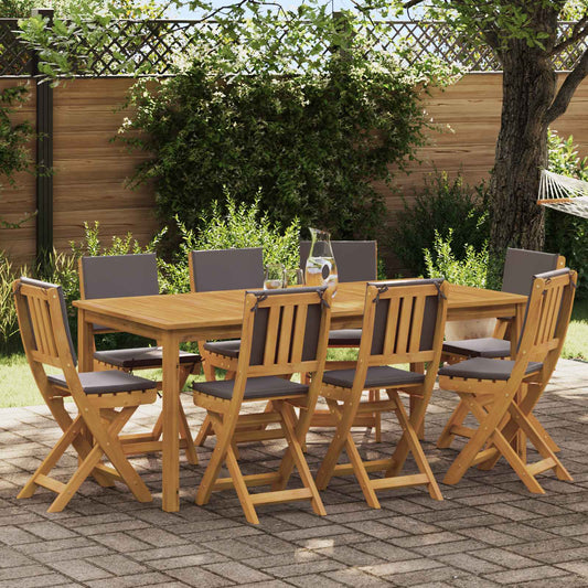 vidaXL Garden Chair 8 pcs Dark Grey Solid Acacia Wood