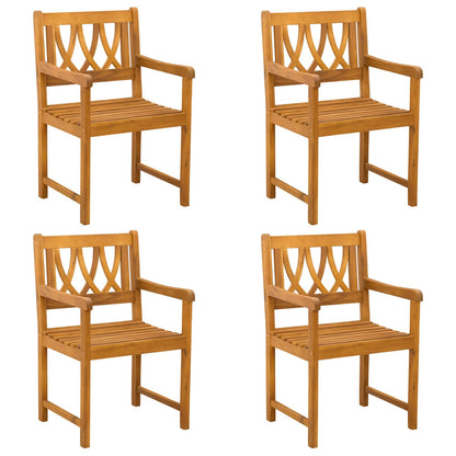 vidaXL Garden Chairs 4 pcs Natural Solid Acacia Wood