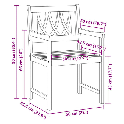 vidaXL Outdoor Bench 6 pcs Natural 56 x 55.5 x 90 cm Solid Acacia Wood