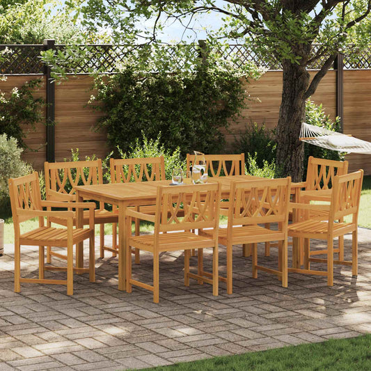 vidaXL Garden Chairs 8 pcs Natural Solid Acacia Wood