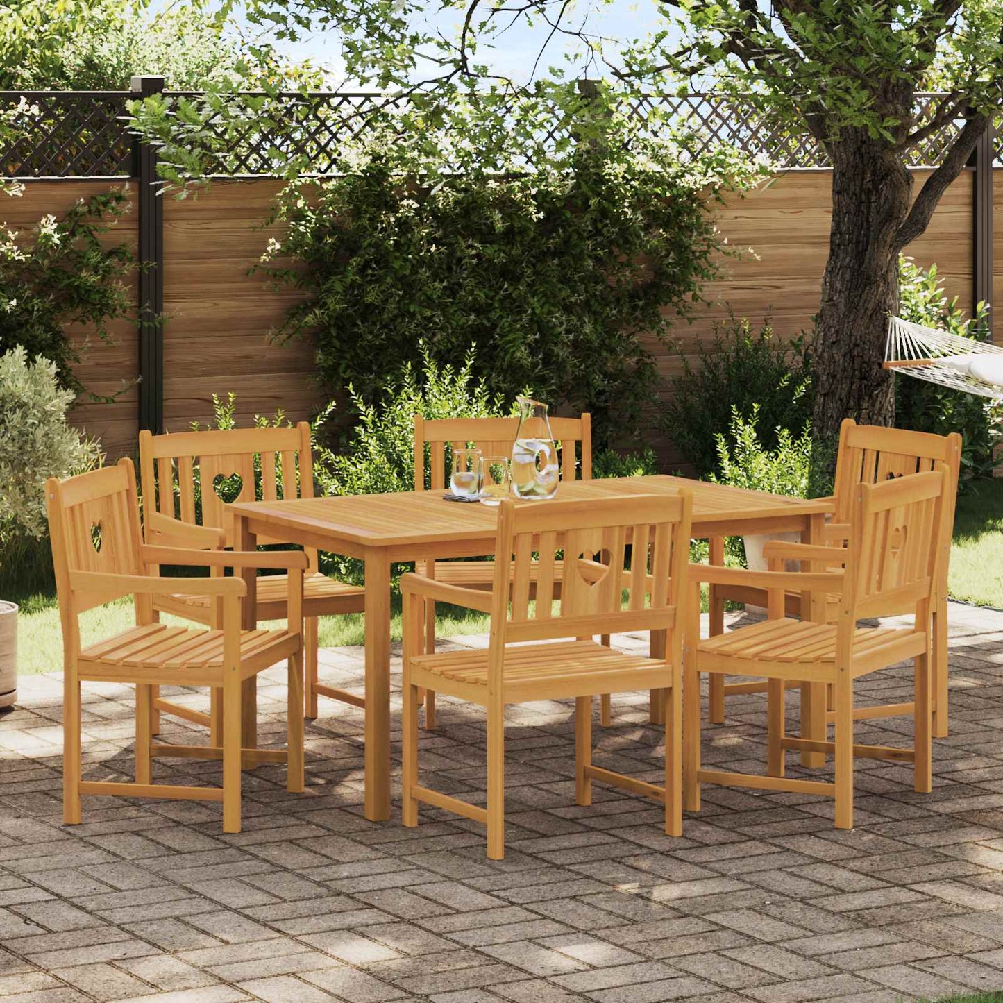 vidaXL Garden Chairs 6 pcs Natural Solid Acacia Wood
