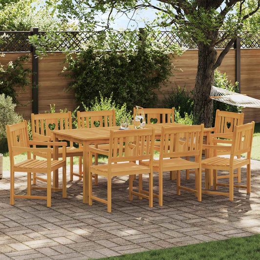 vidaXL Garden Chairs 8 pcs Natural Solid Acacia Wood