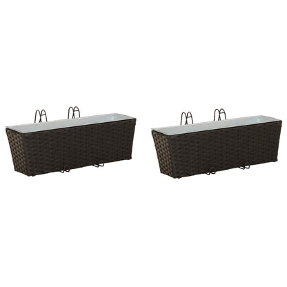 vidaXL Railing 2 pcs Black 50 x 17 x 17 cm Metal