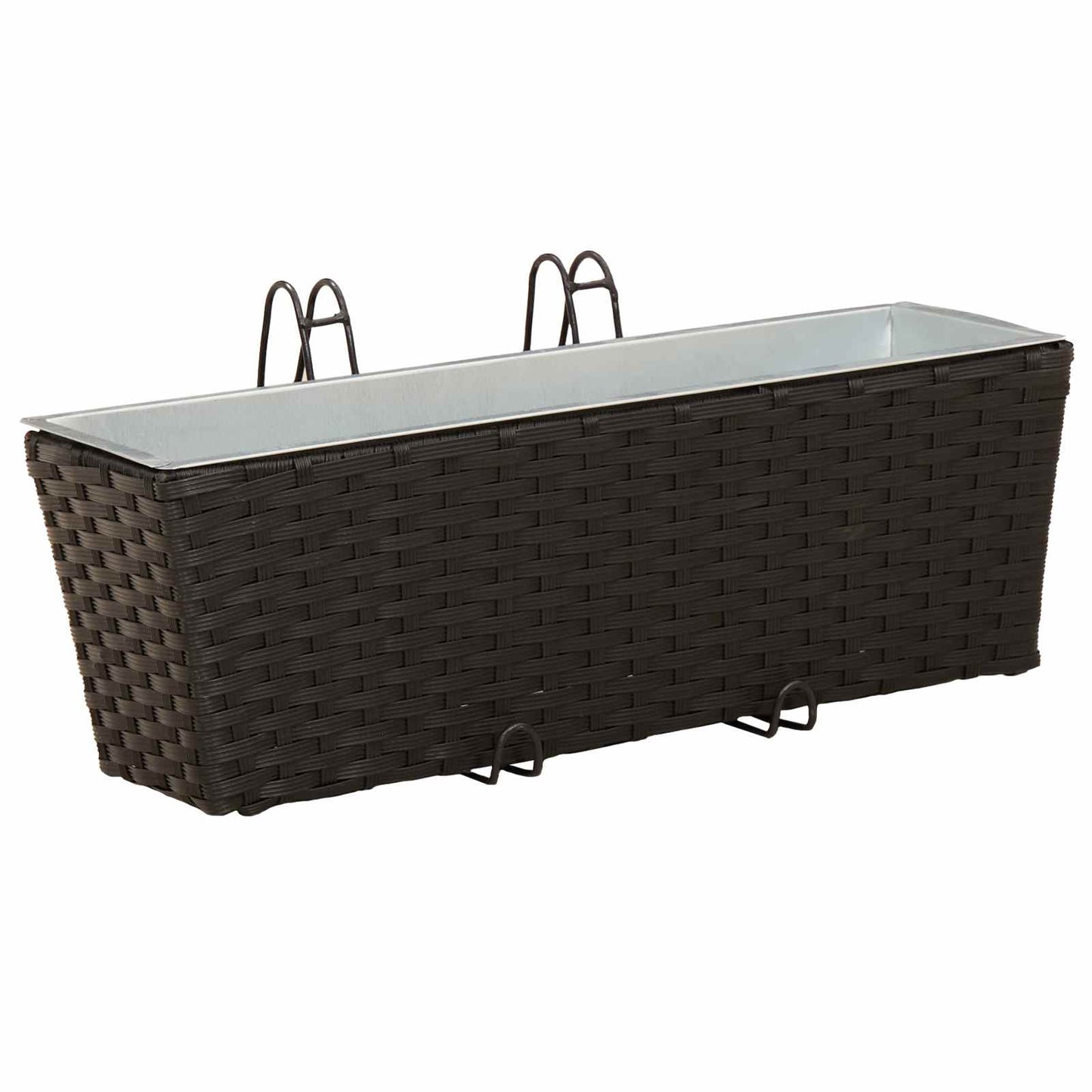 vidaXL Railing 2 pcs Black 50 x 17 x 17 cm Metal