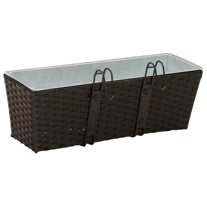 vidaXL Railing 2 pcs Black 50 x 17 x 17 cm Metal