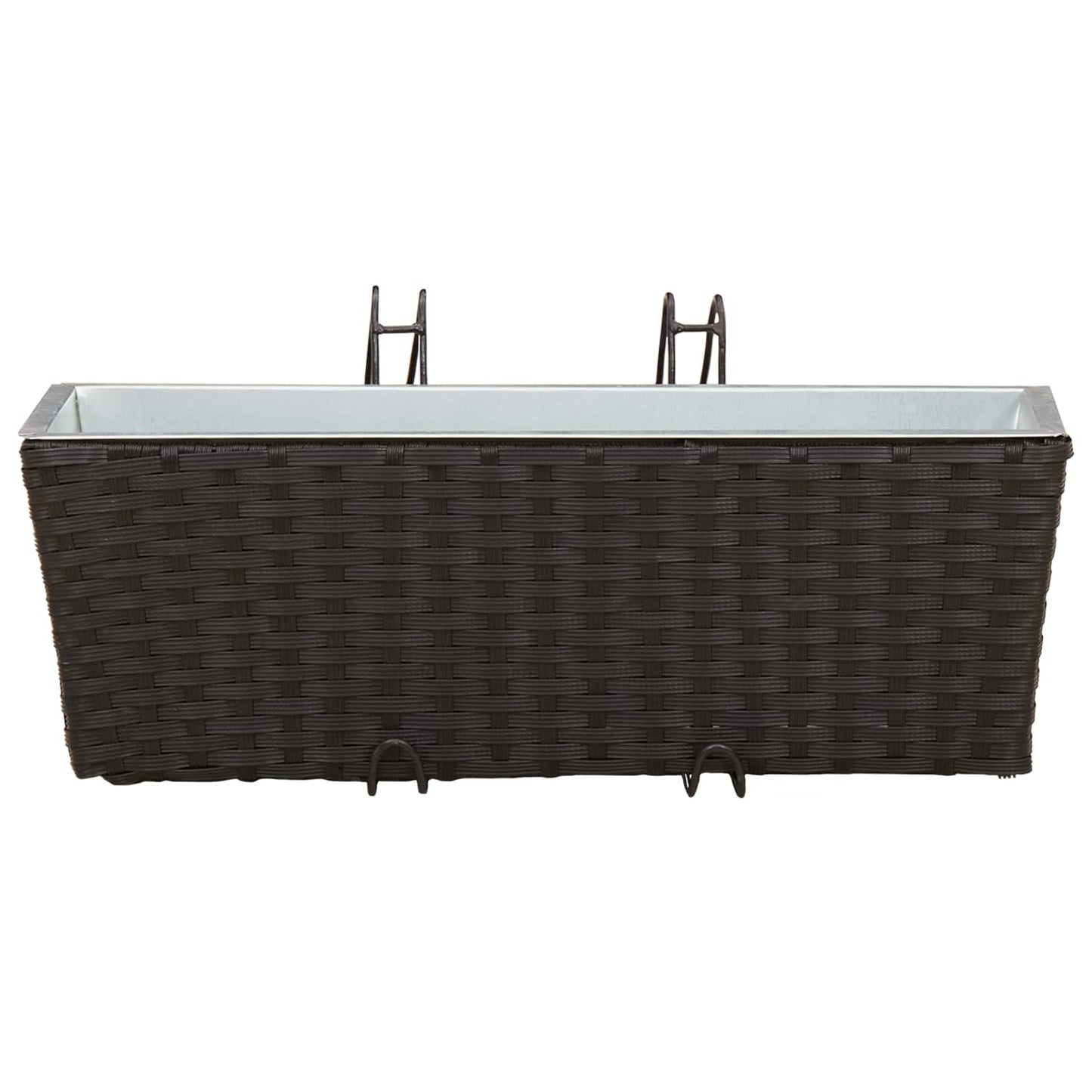 vidaXL Railing 2 pcs Black 50 x 17 x 17 cm Metal