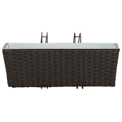 vidaXL Railing 2 pcs Black 50 x 17 x 17 cm Metal