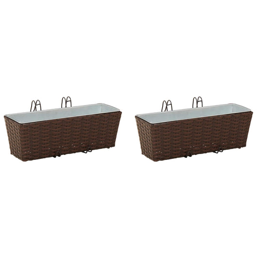 vidaXL Railing 2 pcs 50 x 17 x 17 cm Metal