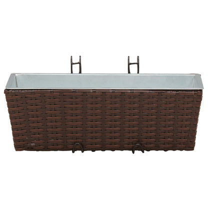 vidaXL Railing 2 pcs 50 x 17 x 17 cm Metal