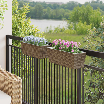 vidaXL Railing 2 pcs 50 x 17 x 17 cm Metal