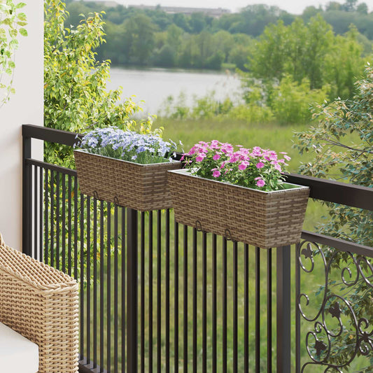 vidaXL Railing 2 pcs 50 x 17 x 17 cm Metal