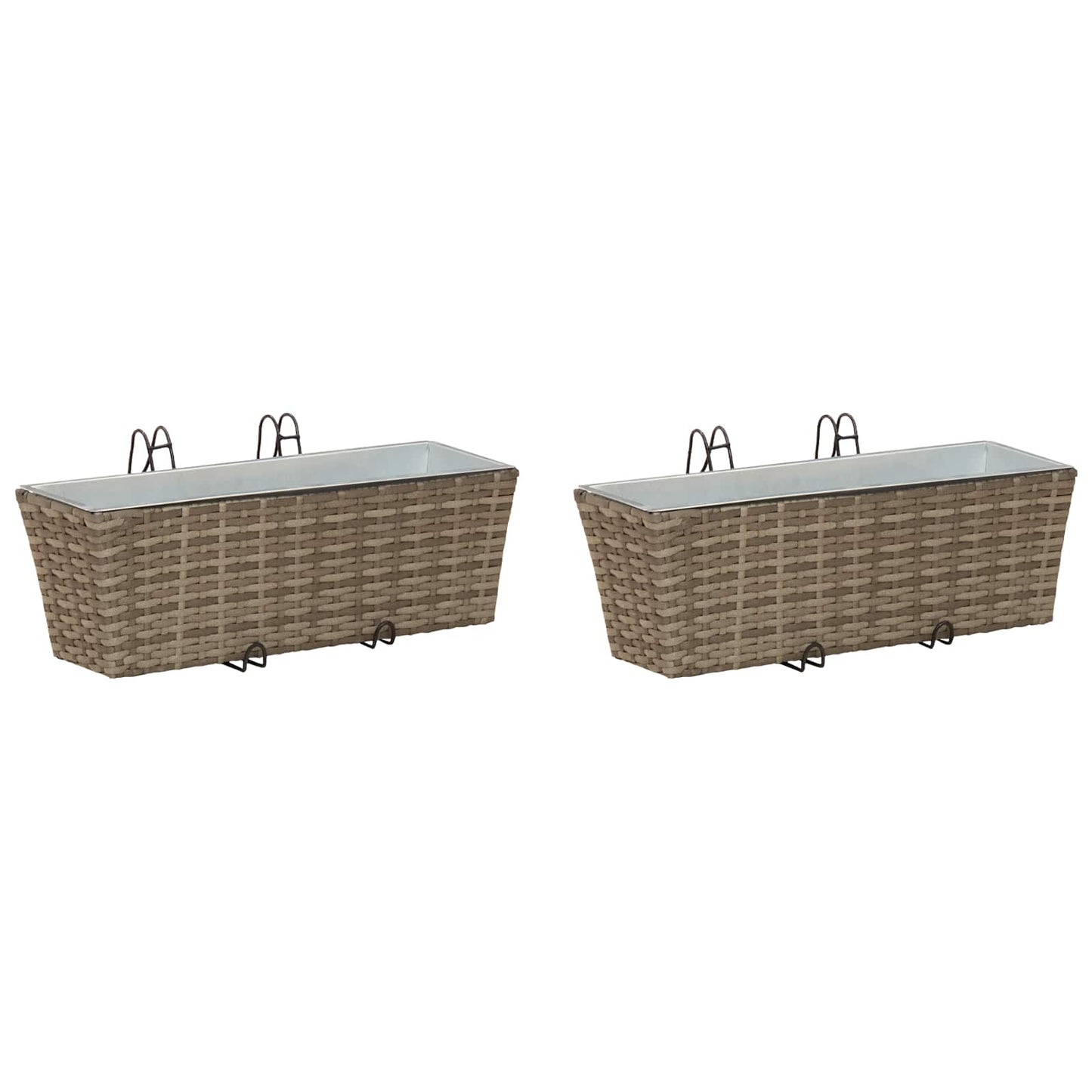 vidaXL Railing 2 pcs 50 x 17 x 17 cm Metal