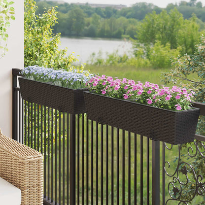 vidaXL Railing 2 pcs 80 x 17 x 17 cm Metal
