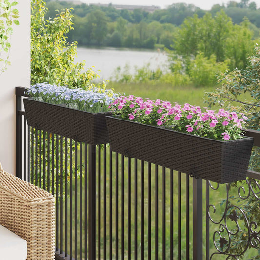 vidaXL Railing 2 pcs 80 x 17 x 17 cm Metal