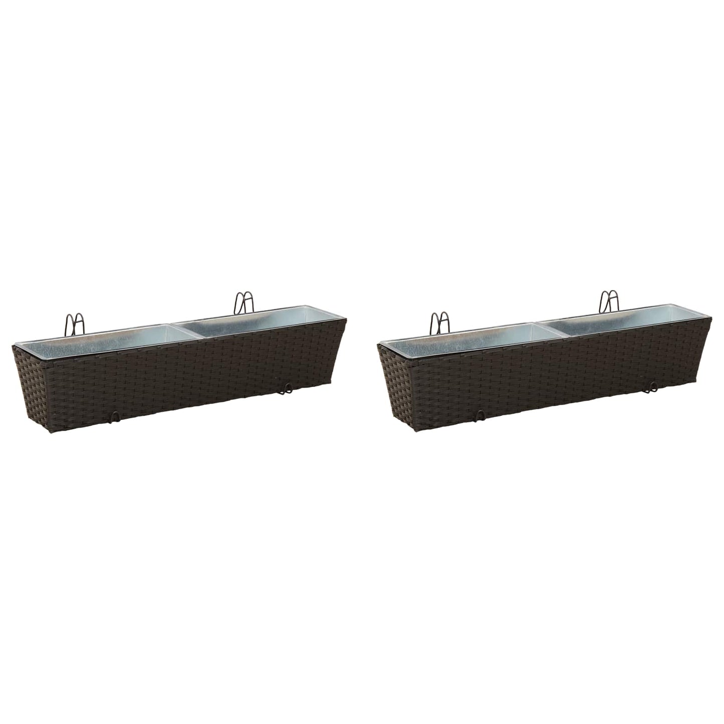 vidaXL Railing 2 pcs 80 x 17 x 17 cm Metal