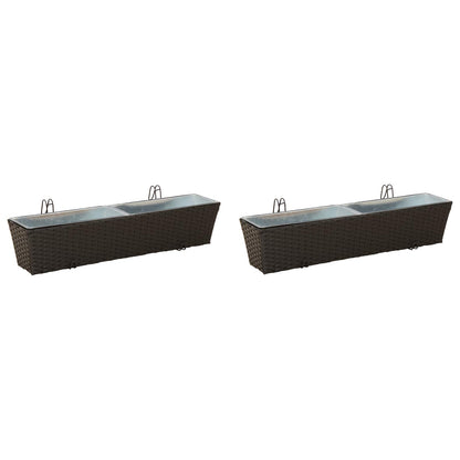 vidaXL Railing 2 pcs 80 x 17 x 17 cm Metal