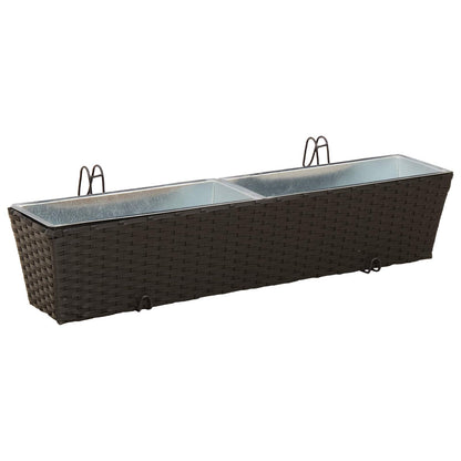 vidaXL Railing 2 pcs 80 x 17 x 17 cm Metal