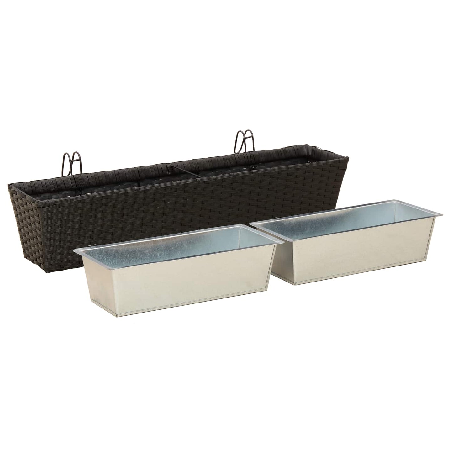vidaXL Railing 2 pcs 80 x 17 x 17 cm Metal
